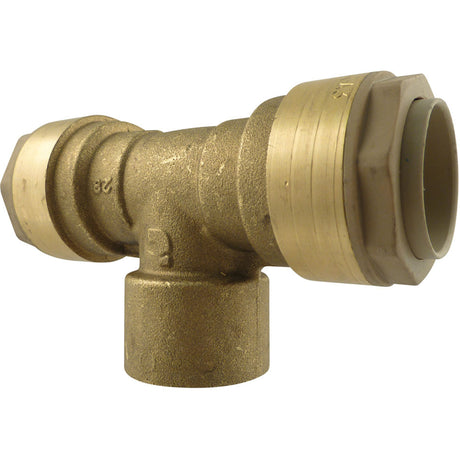Quickline Air Piping Tee Connect, Brass, 1/2"