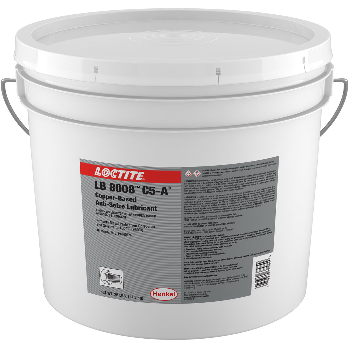 LB 8008 C5-A Copper Anti-Seize Lubricant, 25 lbs., Pail, 1800°F (982°C) Max Temp.