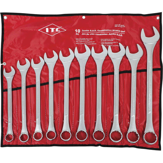 ICWJ-10S Jumbo Wrench Set, Combination, 10 Pieces, Imperial