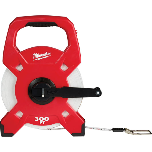 Open Reel Long Tape Measure, 1/2" x 300', Imperial Graduations