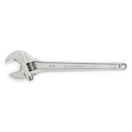 Adjustable Wrench, 15" L, 1-11/16" Max Width, Chrome