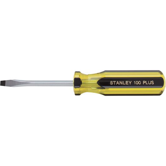 100 PLUS® Standard Slotted Tip Screwdriver, 3/16" Tip, Round, Plastic Handle