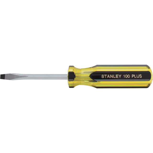 100 PLUS® Standard Slotted Tip Screwdriver, 3/16" Tip, Round, Plastic Handle