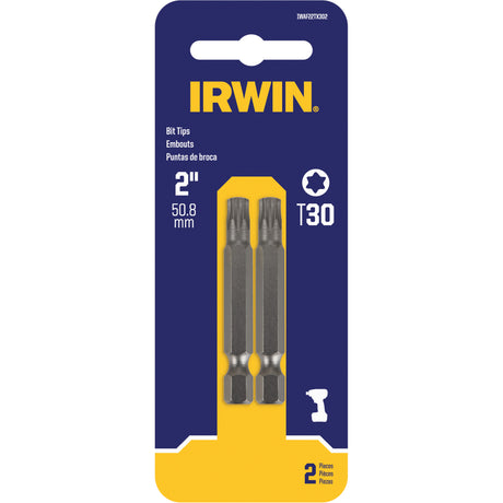 Power Bits, Torx, T-30 Tip, 1/4" Drive Size, 2" Length