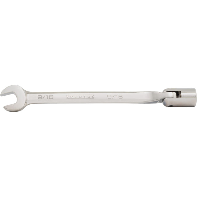 Combination Flex-Head Wrench, 12 Point, 3/8", Satin Finish