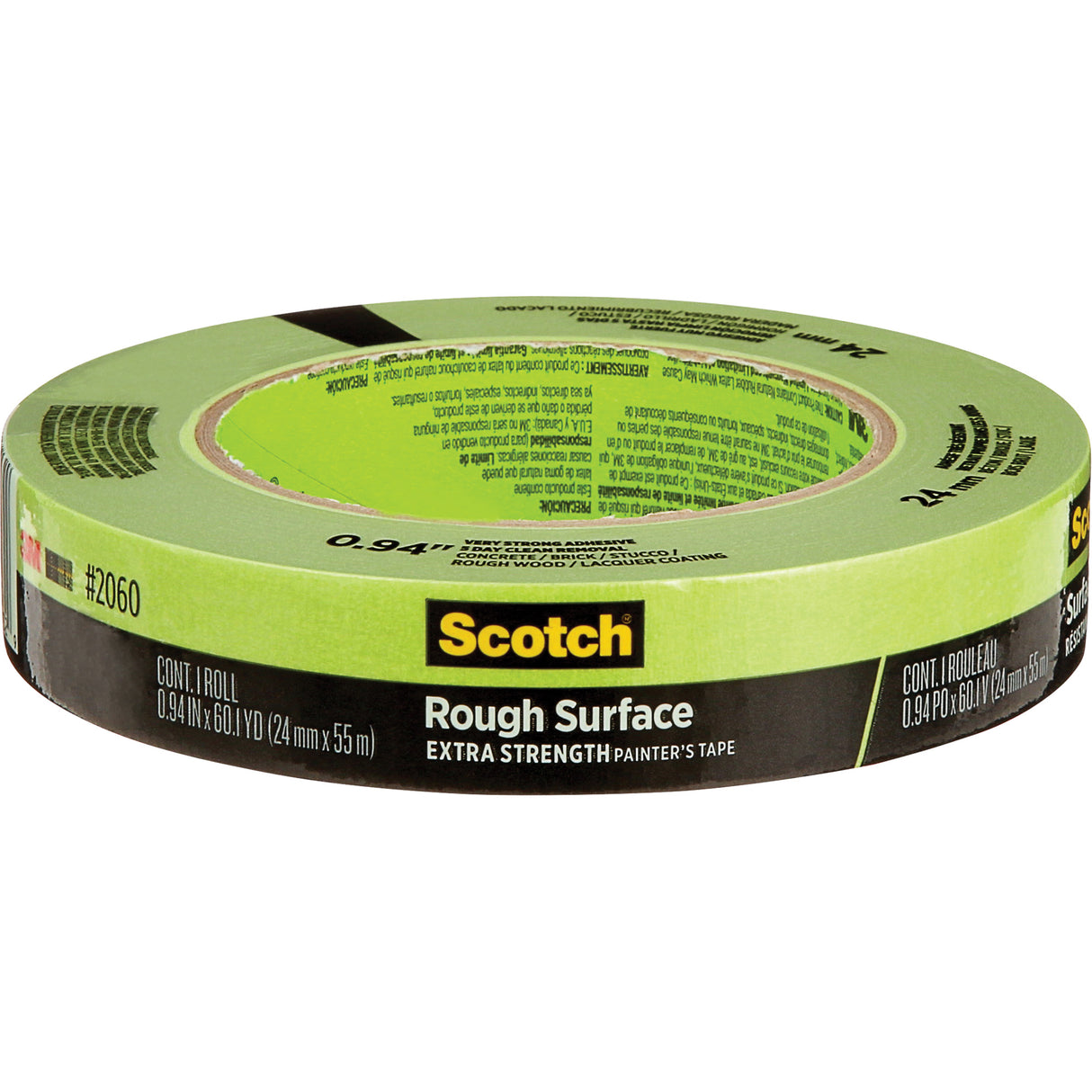 Scotch® Rough Surface Painter's Tape 2060, 24 mm (1") x 55 m (180'), Green