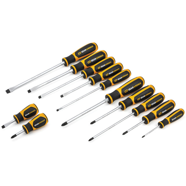 Phillips®/Slotted Dual Material Screwdriver Set, 12 Pcs.