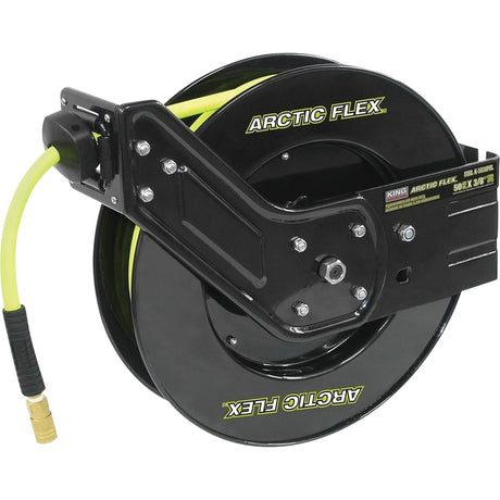 Retractable Hose Reel with Hybrid Polymer Hose, Air, 3/8" x 50', Single Hose, 300 psi
