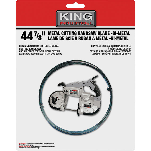 Band Saw Blade, Bi-Metal, 44-7/8" L x 1/2" W x 0.02" Thick, 14-18 TPI