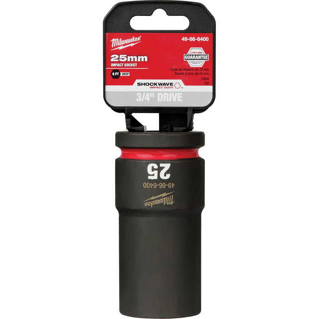 Shockwave™ Impact Duty™ Socket, Power, 25 mm, 3/4" Drive, 6 Points, Deep