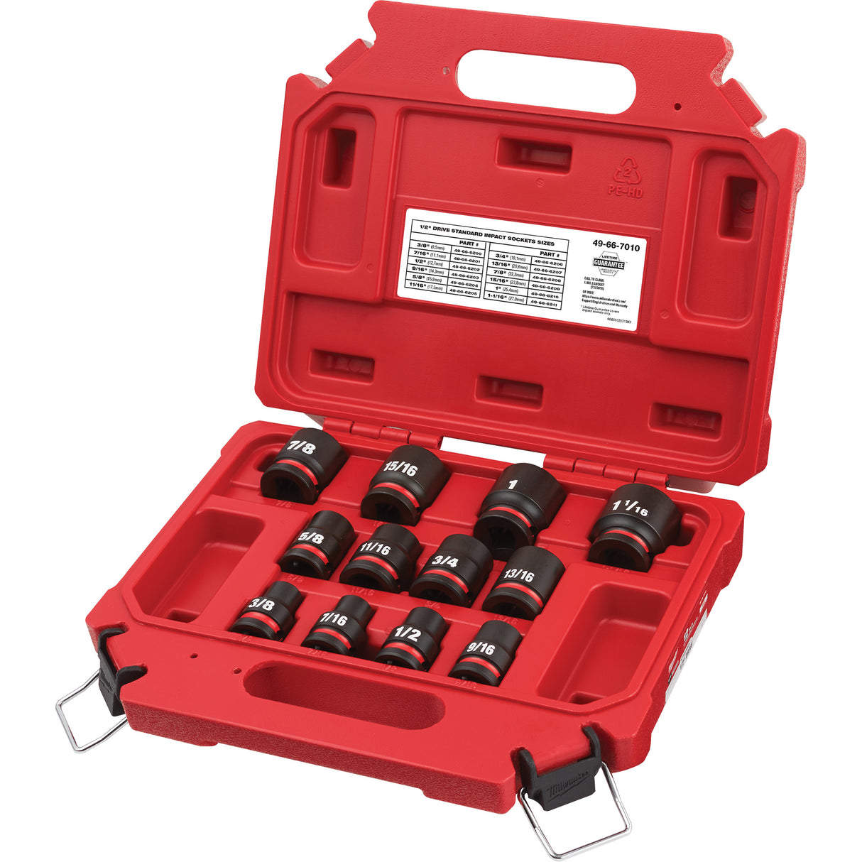 Shockwave™ Impact Duty™ SAE 6 Point Socket Set, 12 Pcs, Impact, 1/2" Drive Size
