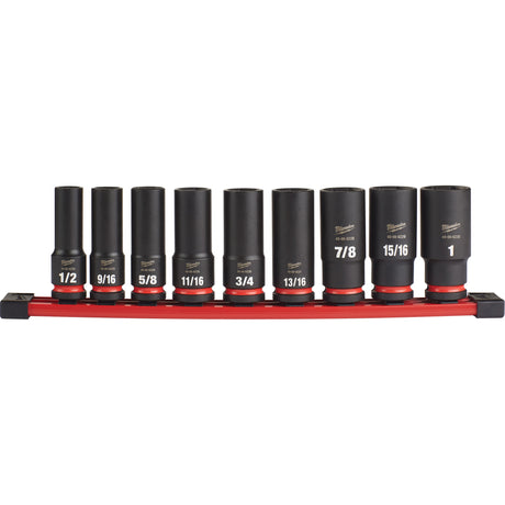 Shockwave™ Impact Duty™ SAE 6 Point Socket Set, 9 Pcs, Impact, 1/2" Drive Size, Deep