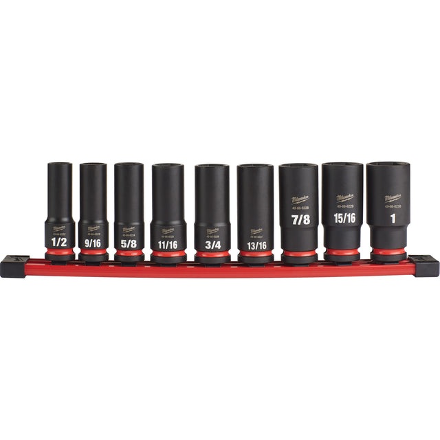 Shockwave™ Impact Duty™ SAE 6 Point Socket Set, 9 Pcs, Impact, 1/2" Drive Size, Deep