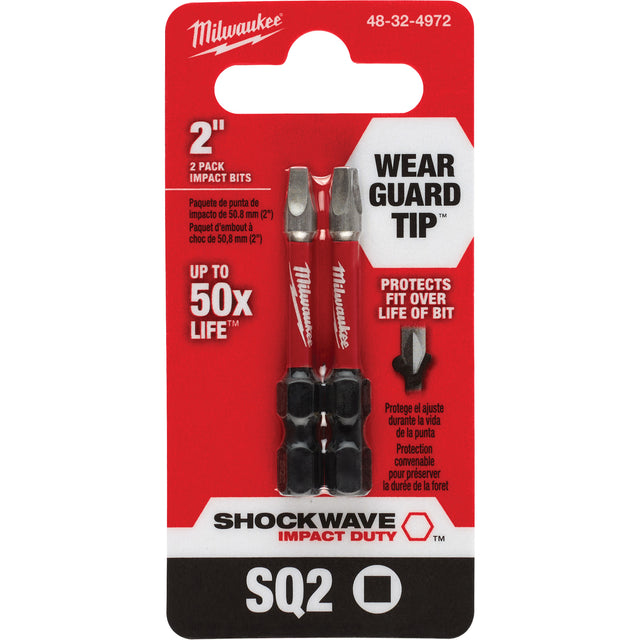 Shockwave™ Impact Duty™ Screwdriver Bit, Square, #2, 1/4" Drive