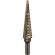 Step Drill Bit, 1/8"/#1 - 1/2"/#1 , 1/32" Increments, High Speed Cobalt