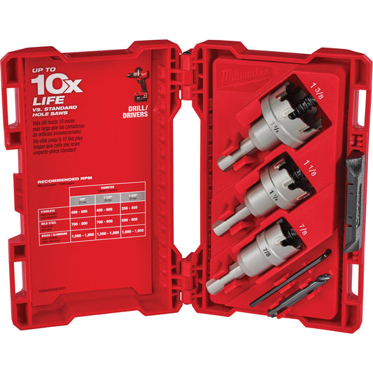 One-Piece Carbide Hole Cutter Set, 4 Pieces, Carbide
