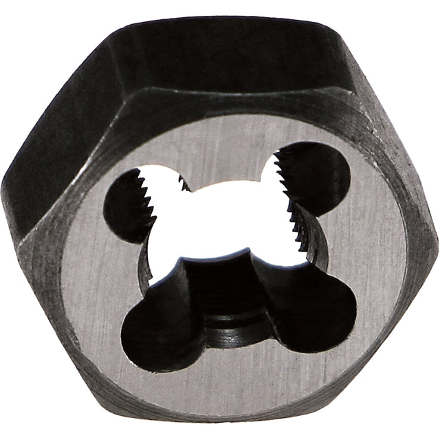 Drillco® Hex Rethreading Die, 19/32" Dia., 1/4"-20 Thread, Carbon Steel