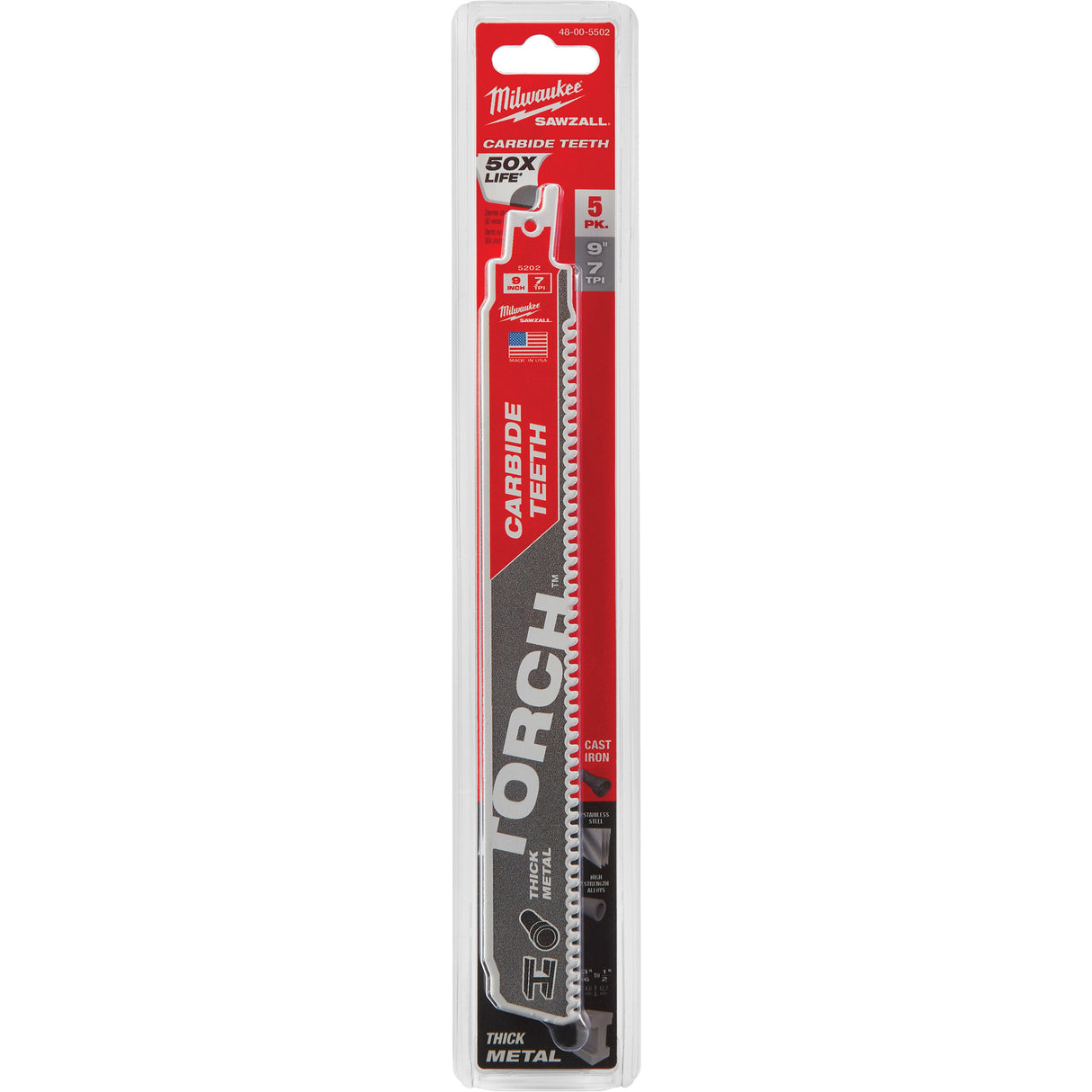 The Torch™ Sawzall™ Blade, Carbide, 7 TPI, 9" L x 1" W