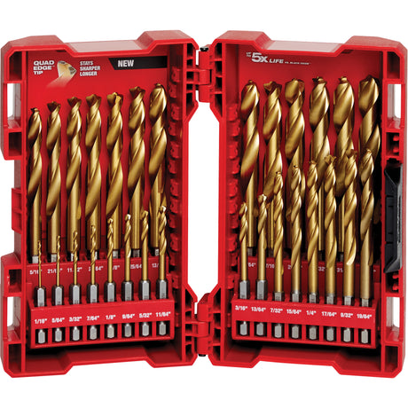 Shockwave™ Red Helix™ Drill Bit Set, 29 Pieces, Titanium