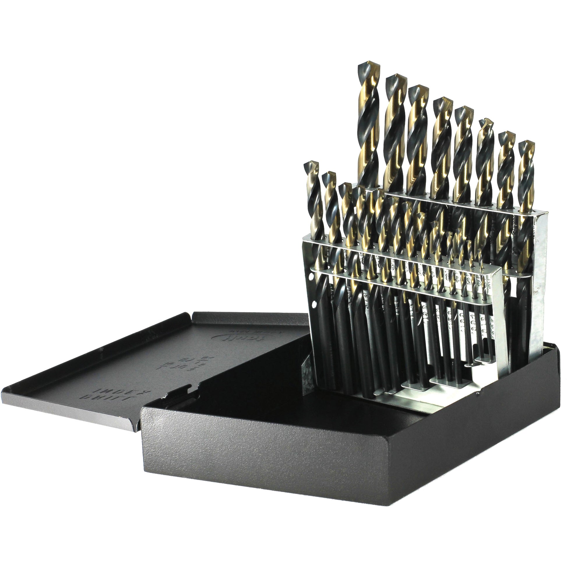 Drillco® Jobber Length Drill Bit Set, 21 Pieces, High Speed Steel