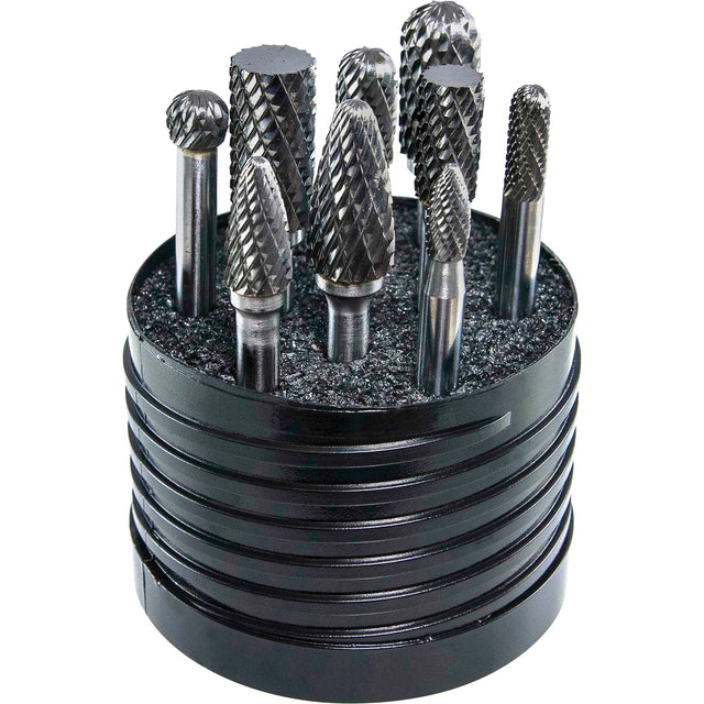 Drillco® Magnum SET 1 Solid Carbide Single Cut Burr Set, 8 Pieces