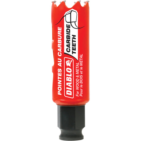 Wood & Metal Hole Saw, 1", 2-3/8" Depth of Cut, Carbide