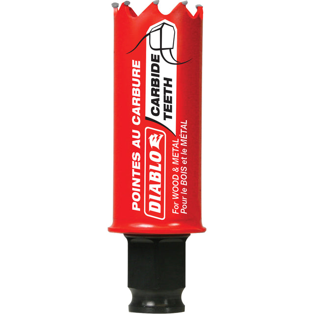 Wood & Metal Hole Saw, 1-1/16", 2-3/8" Depth of Cut, Carbide