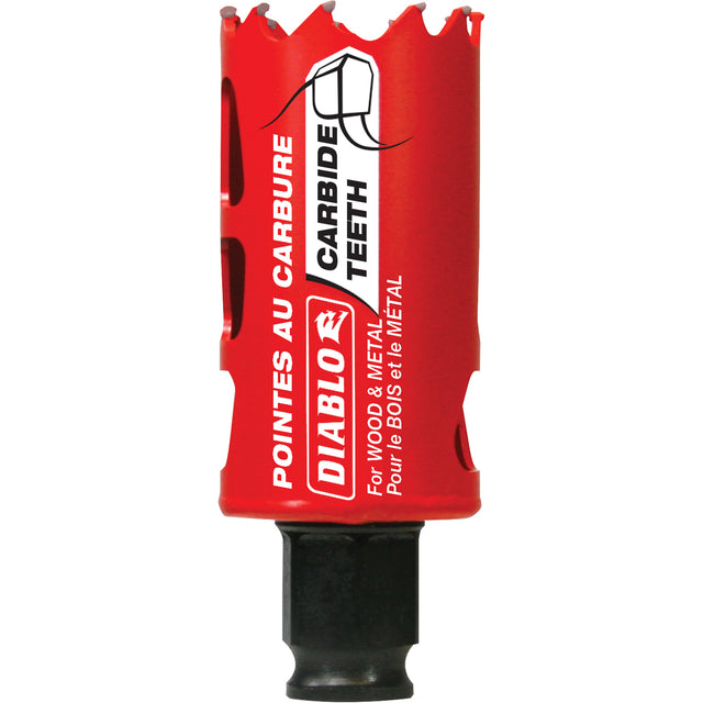 Wood & Metal Hole Saw, 1-3/8", 2-3/8" Depth of Cut, Carbide