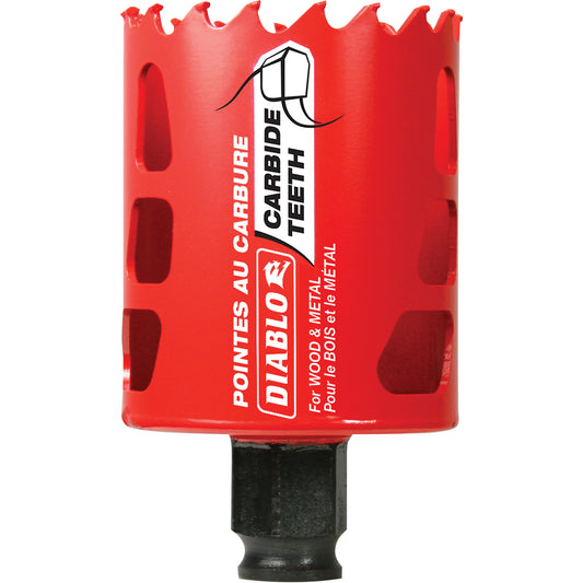 Wood & Metal Hole Saw, 2-1/8", 2-3/8" Depth of Cut, Carbide