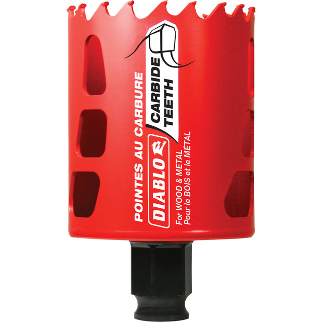 Wood & Metal Hole Saw, 2-1/4", 2-3/8" Depth of Cut, Carbide