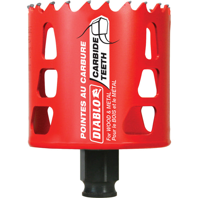 Wood & Metal Hole Saw, 2-11/16", 2-3/8" Depth of Cut, Carbide