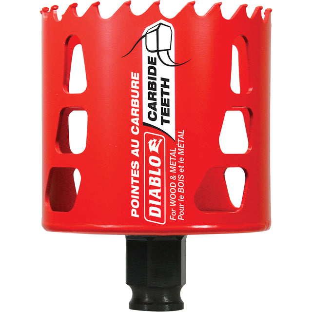 Wood & Metal Hole Saw, 2-3/4", 2-3/8" Depth of Cut, Carbide