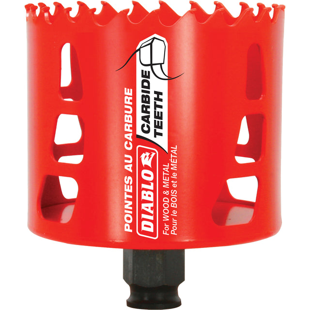 Wood & Metal Hole Saw, 3-1/8", 2-3/8" Depth of Cut, Carbide