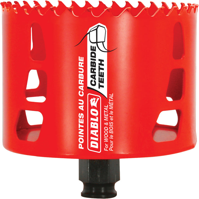 Wood & Metal Hole Saw, 3-5/8", 2-3/8" Depth of Cut, Carbide