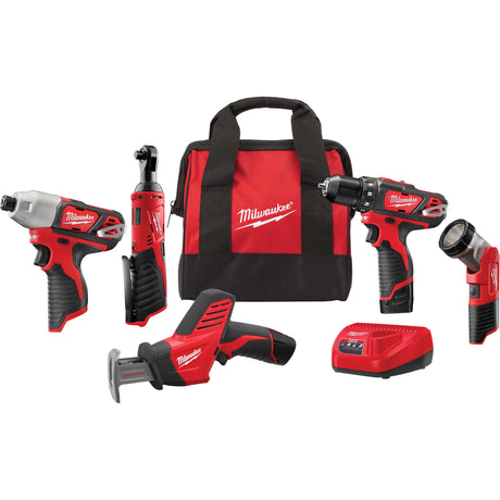M12™ 5-Tool Combo Kit, Lithium-Ion, 12 V