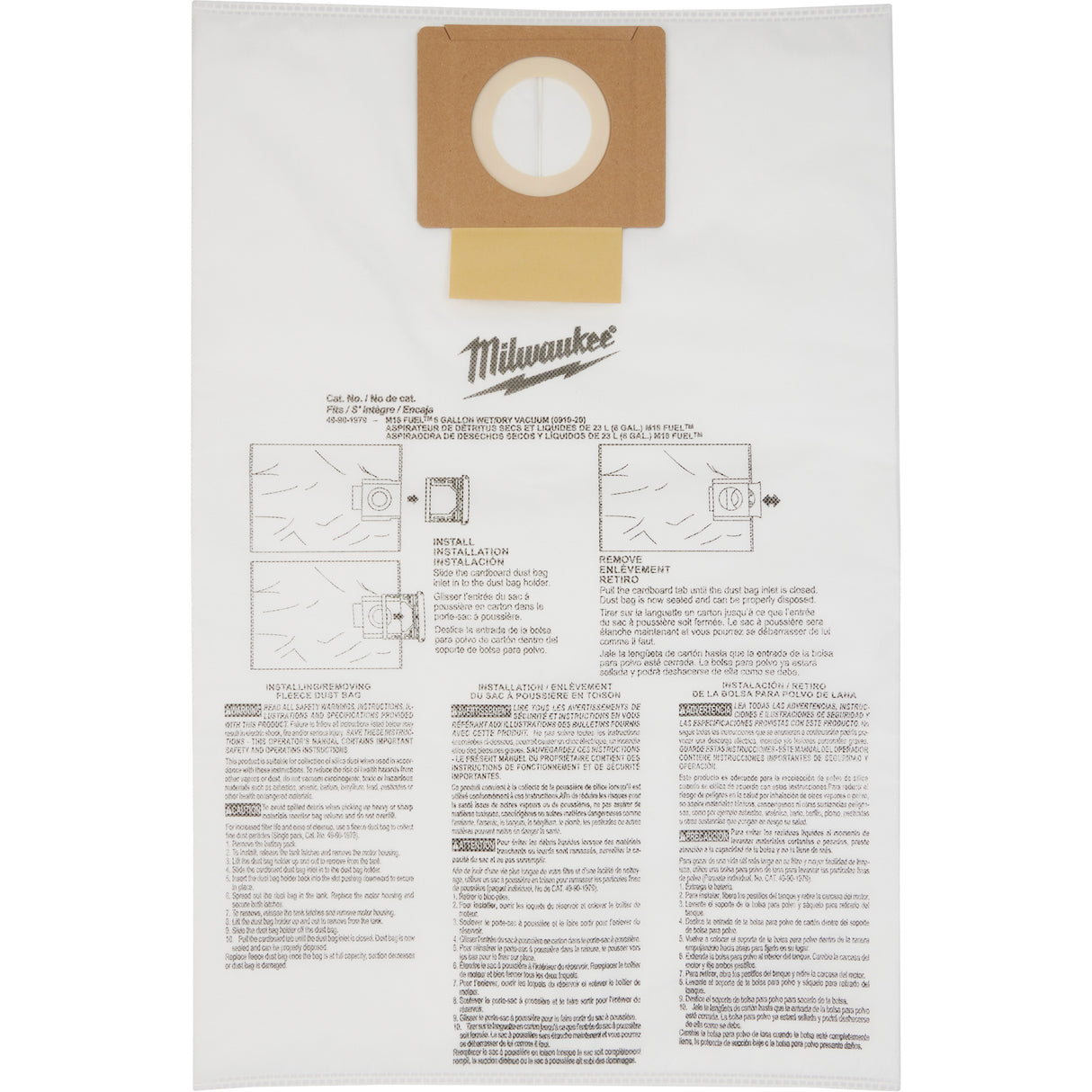 Fleece Dust Bags, 6 US Gal.