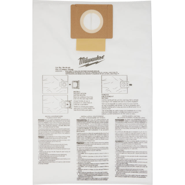 Fleece Dust Bags, 6 US Gal.