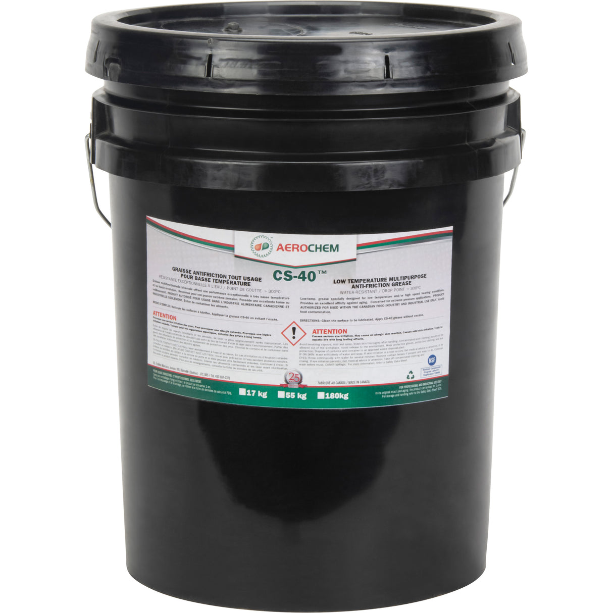Aerochem CS-40 Low-Temperature Multi-Purpose Grease, 17 kg, Pail