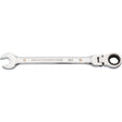 90-Tooth Flex Head Ratcheting Combination Wrench, 12 Point, 15 mm, Chrome Finish