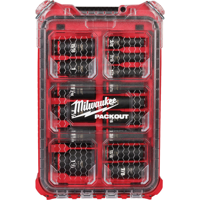 Shockwave Impact Duty™ Packout™ SAE Socket Set, 15 Pcs, Impact, 1/2" Drive Size, Deep