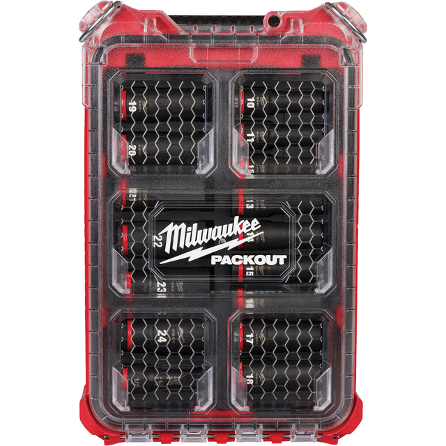 Shockwave Impact Duty™ Packout™ Metric Socket Set, 16 Pcs, Impact, 1/2" Drive Size, Deep