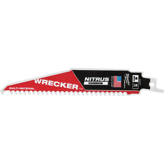 The Wrecker™ Sawzall® Blade, Nitrus Carbide™, 6 TPI, 6" L x 1" W