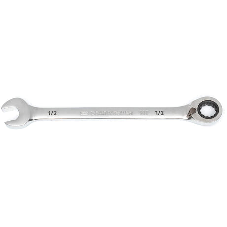 90-Tooth Reversible Ratcheting Wrench, 12 Point, 1/2", Chrome/Polished Finish