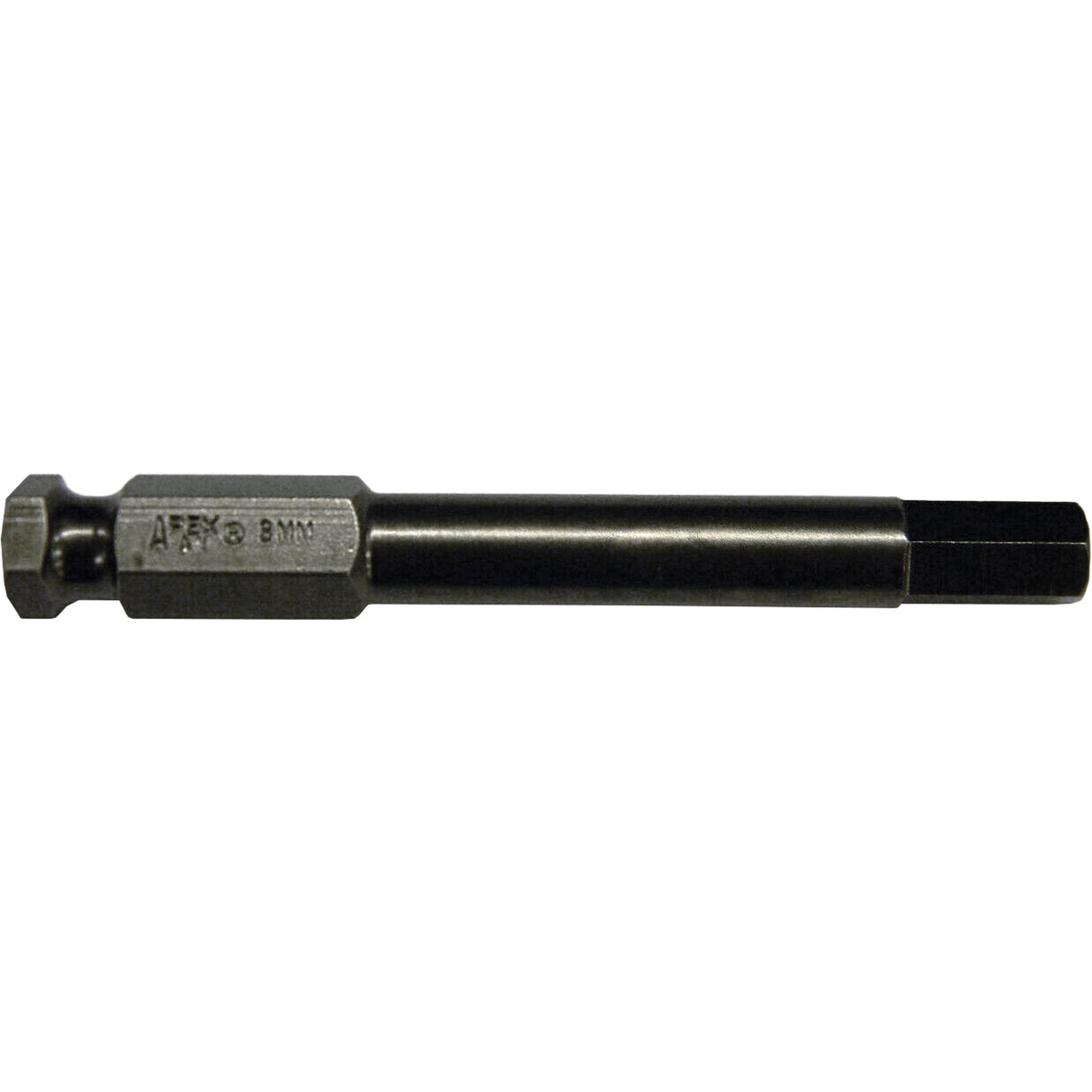 Hex Power Drive Socket Head Bit, Hex, 8 mm Tip, 7/16" Drive Size, 3-1/2" Length