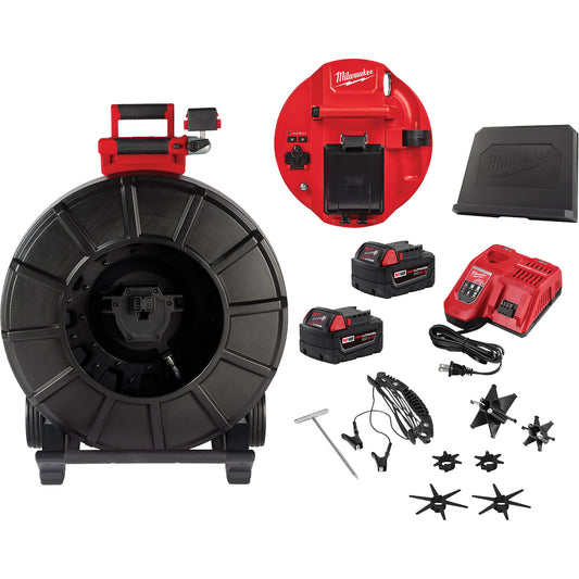 Stiff Pipeline Inspection System, 16" L x 23.5" W Display, 34 mm (1.33") Camera Head