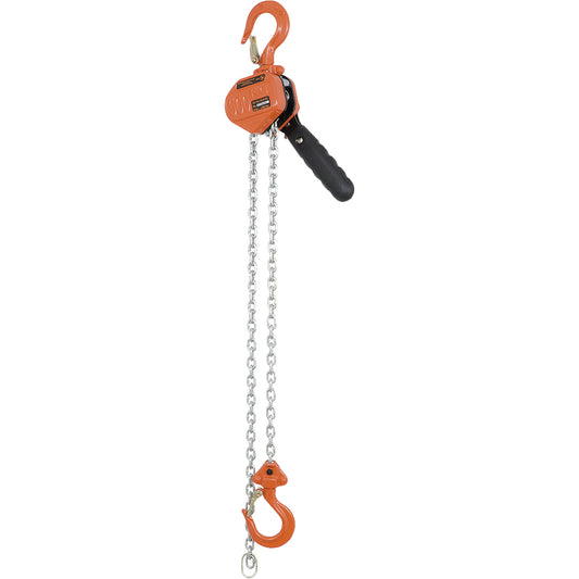 KLP-50-5 VLP Series Heavy-Duty Lever Puller, 5' Lift, 1000 lbs. (0.5 tons) Capacity, Galvanized Steel Chain