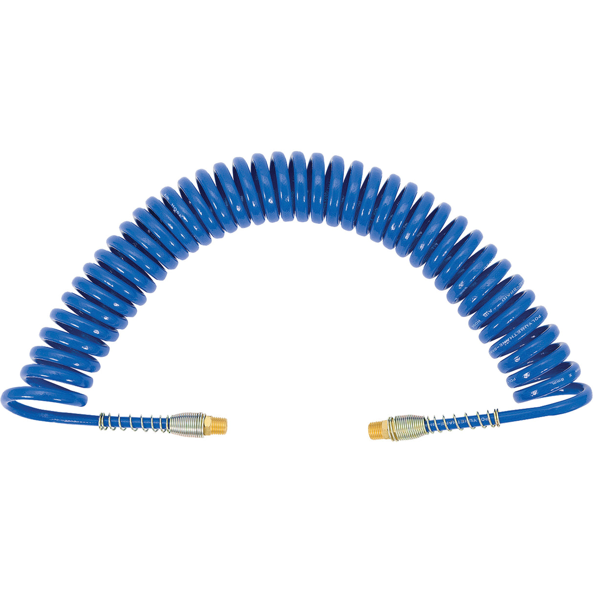 APUB-1425 Recoil Air Hose with Swivel Fittings & Protective Spring, Air, 1/4" ID x 25' L, Polyurethane