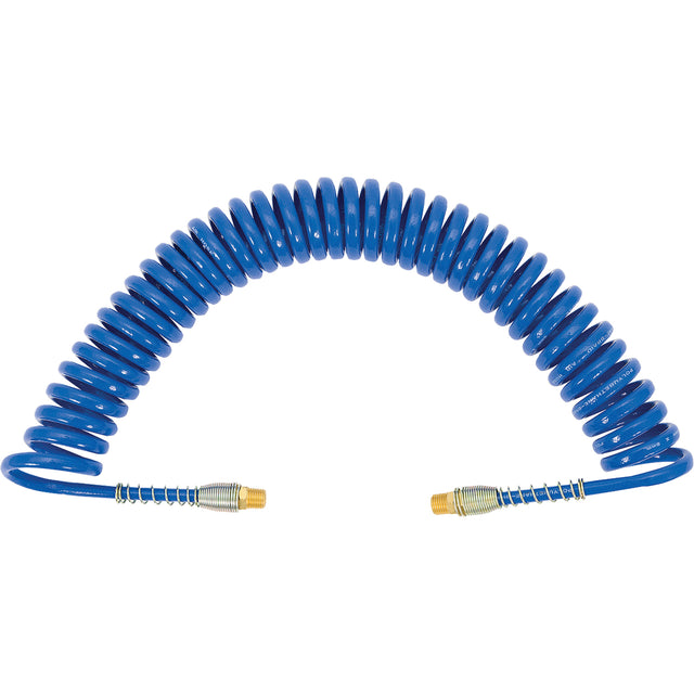 APUB-1425 Recoil Air Hose with Swivel Fittings & Protective Spring, Air, 1/4" ID x 25' L, Polyurethane