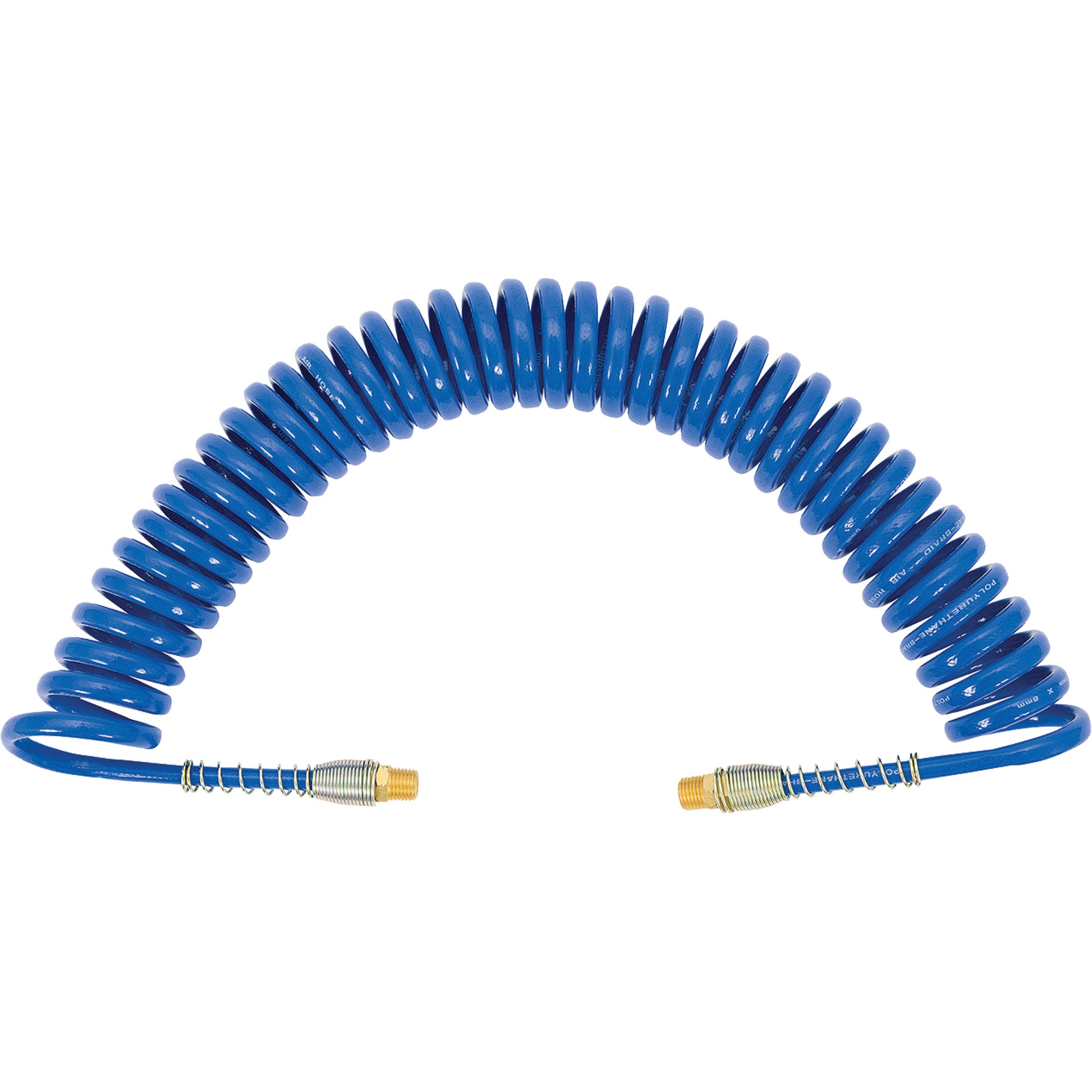 APUB-3825 Recoil Air Hose with Swivel Fittings & Protective Spring, Air, 3/8" ID x 25' L, Polyurethane