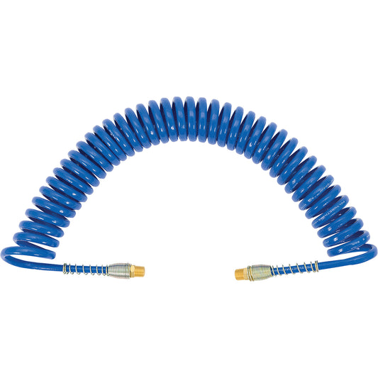 APUB-3825 Recoil Air Hose with Swivel Fittings & Protective Spring, Air, 3/8" ID x 25' L, Polyurethane